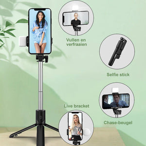 6 in 1 draadloze Bluetooth-selfiestick